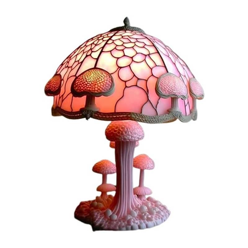 Colorful Resin Flower Mushroom Table Lamp Home Bedroom Decoration Powered Usb