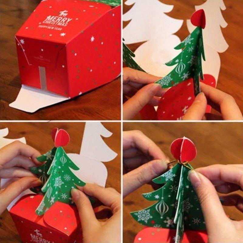 20 boîtes cadeaux d'arbre de Noël avec des arbres de Noël en papier pop-up - Contenants pour friandises et cadeaux de fête pour enfants, bébé, décorations de festival