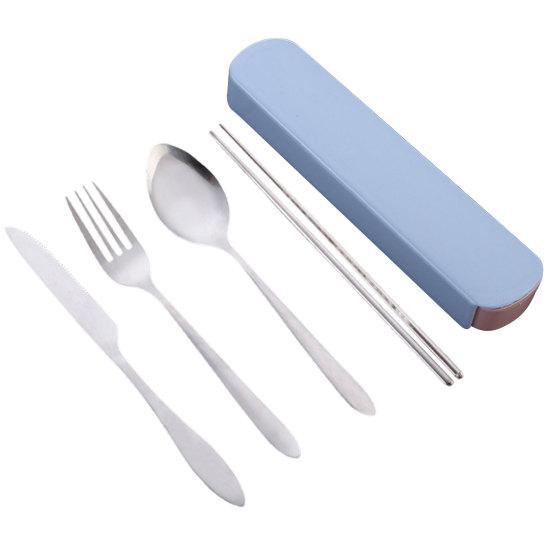 1 Set Cutlery Set Non-slip Burrs-free Food Grade Smooth Surface BPA-free Dining Portable Reusable Travel Utensils Cutlery Set Picnic Supplies