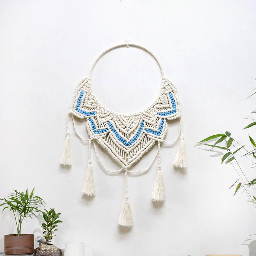 Hand-Woven Cotton Rope Sunrise Sunset Wall Tapestry for Room Décor