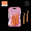5pcs 0.6-1.2mm L Shape Interdental Brush With Box Orthodontic Dental Tool Teeth Cleaning Toothpick Oral Hygiene Dental Flosser