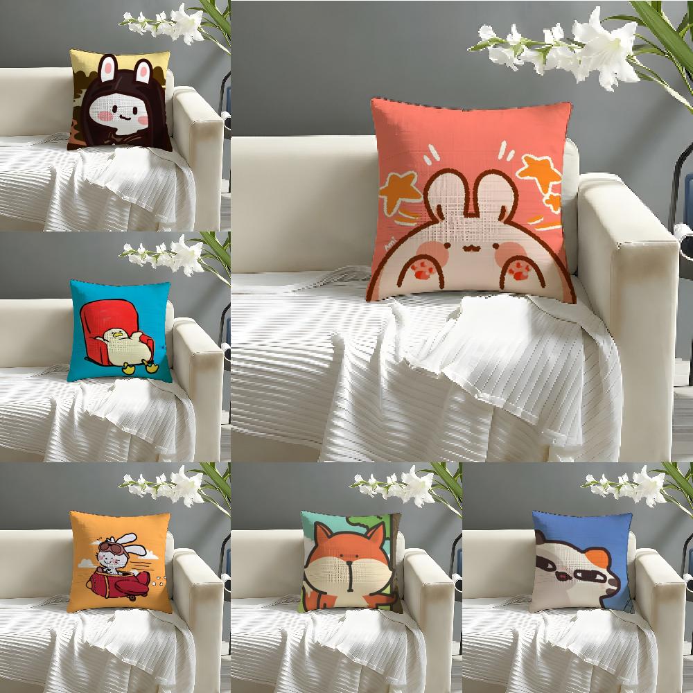 3 Classic Painting Of A Quirky Fun Rabbit Pillow Case Home Living Room Decoration Linen Pillowcover Pillow Cases Cushion Cover