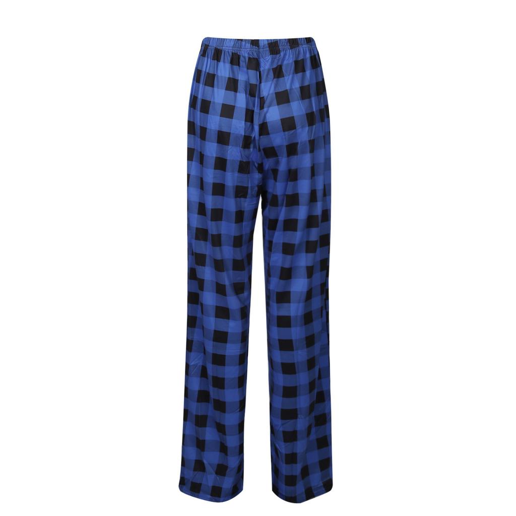 Women  Winter Plaid Printed Pants Full Length Long Trousers Sports Pants