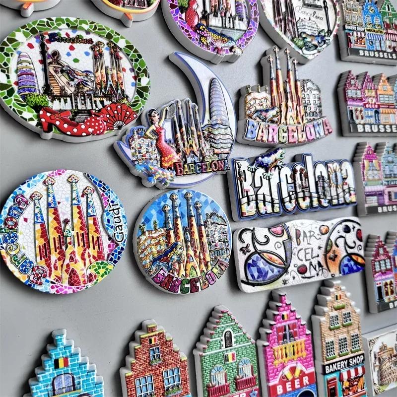Kühlschrankmagnet Barcelona Spanien Brüssel Belgien Amsterdam Portugal Roma Tourist Souvenir Geschenke Kühlschrankmagnete