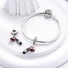 Copper Red Wine And Glass Pendant Suitable For Original Wristband Charm Jewelry Women'S Birthday Party