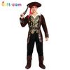 Masquerade New Deluxe Deep Coffee Pirate Suit Adult Male Cosplay Party Costume
