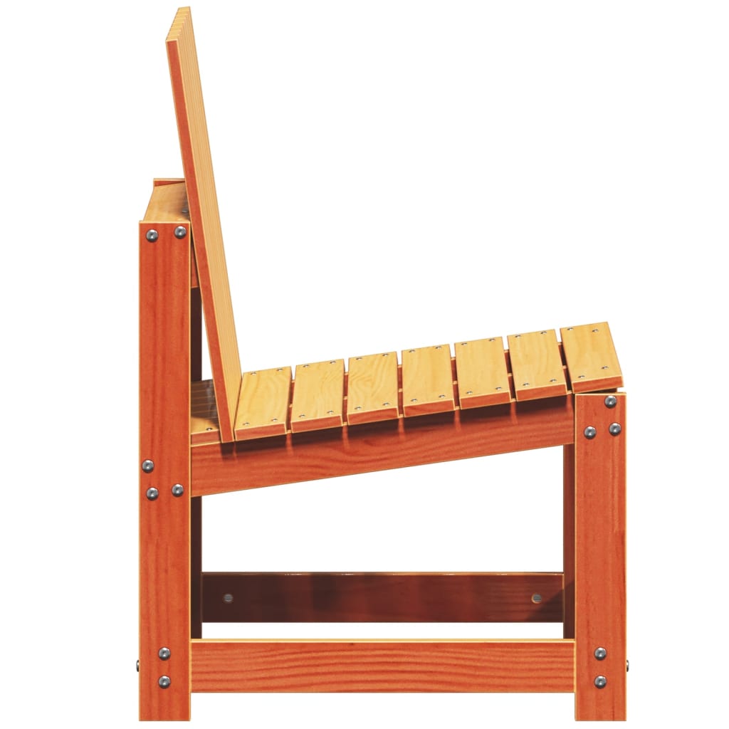 3 Piece Garden Lounge Set Wax Brown Solid Pine Wood