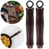 Beavorty Wooden Pot Handles, Set of 2, Heat-Resistant, Covered, Wok Handles, Replacement Non-Slip Pull-Out Handles, Kitchen Utensils, 19.00x3.00cm
