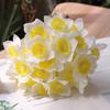 6Pcs Artificial Daffodil Bouquets Simulated Narcissus Bouquet Decorative Yellow And White Floral Arrangement for Living Room Dining Room Entryway