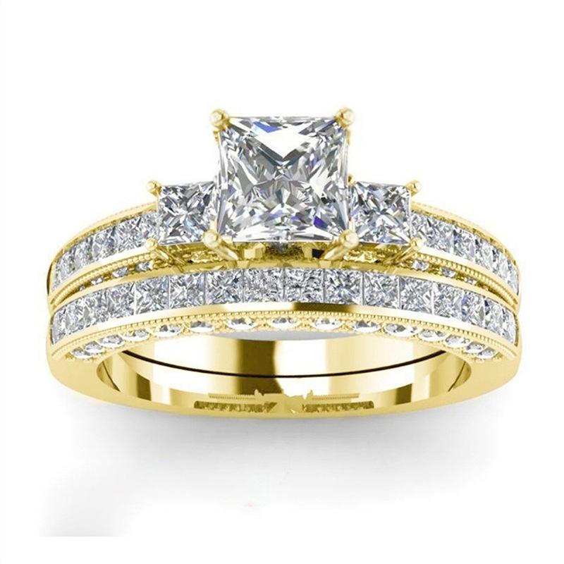 

Кольцо, Изысканное, Модное И Изысканное Бриллиантовое Парное Кольцо, Геометрическое Четырехугольное Кольцо. 12