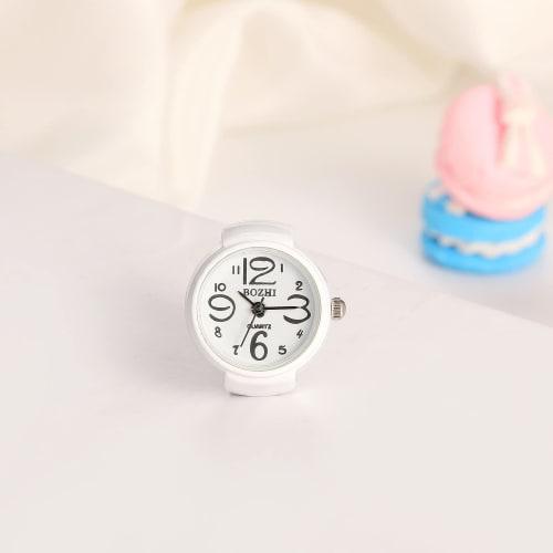 JEWELRYWE Ring Watch, Business, Fashion, Waterproof, Flip-Up Cover, Numeric Dial, Sports, Quartz Movement, Stainless Steel