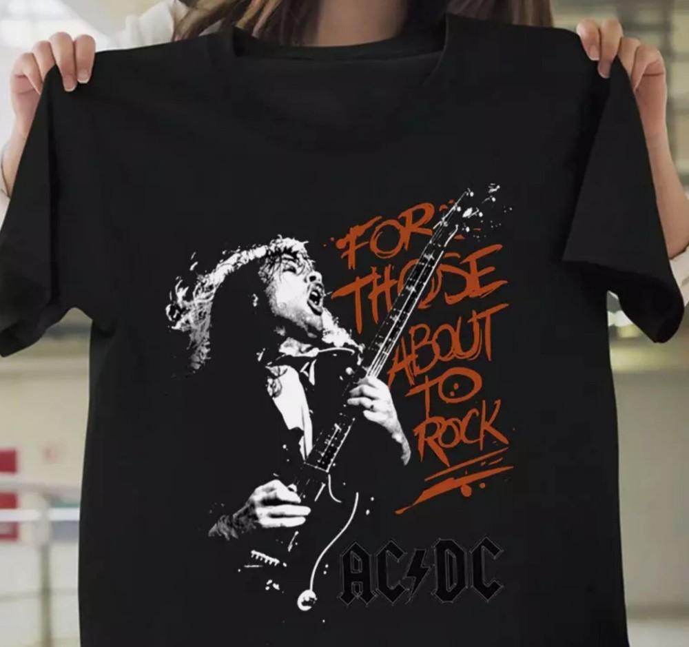 AC DC For Those About To Rock Черная футболка Мужская Все размеры S -5XL Унисекс Футболка XXXL