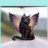 Adorable Acrylic Cat Car Pendant Flat Hanging Decoration For Halloween Decor With Aromatherapy Features