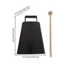 Cowbell with Mallet Rectangular Handle Hand Tapered Percussion Instrument