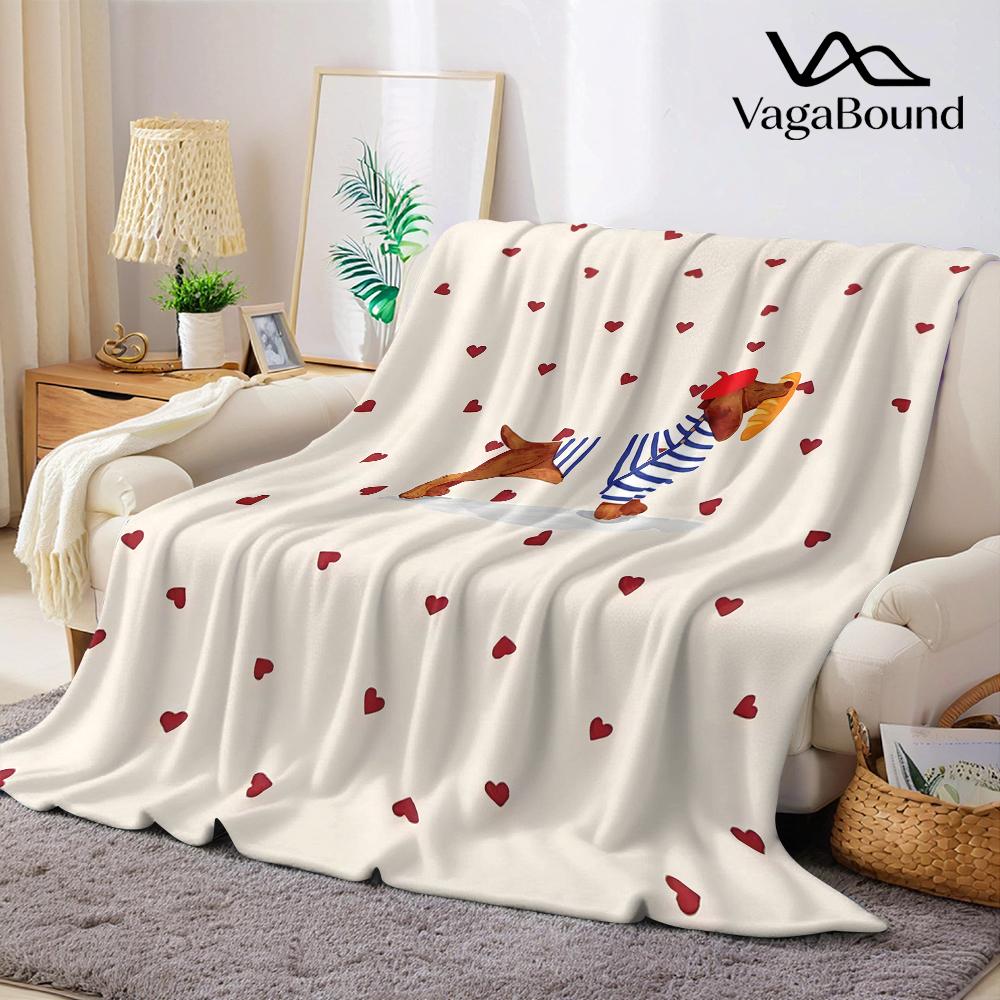 Jmg Household Supplies Unisex Coral French Dachshund Flannel Blanket Warm Soft Halloween Christmas Couch Warm Cozy Decorative Decor Gift For All Season