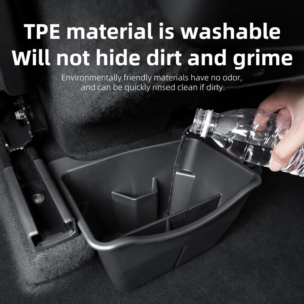 For Tesla New Model Y 2025-2020 Rear Seat Storage Box Bins Backseat Trash Can Garbage Bag Tray Car Accessories