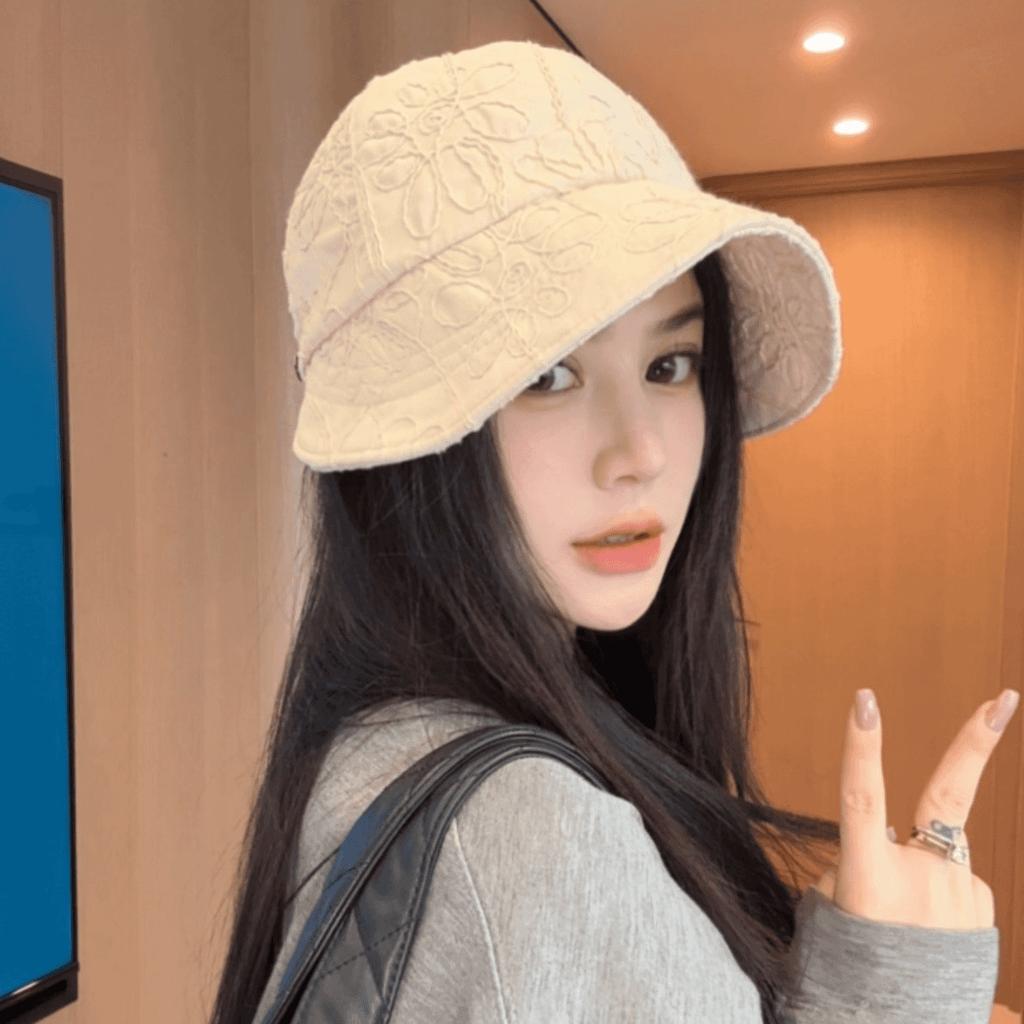 Sun Hat Embroidery Big Eaves Hat Casual Style Cap Summer Bucket Hat Fashion
