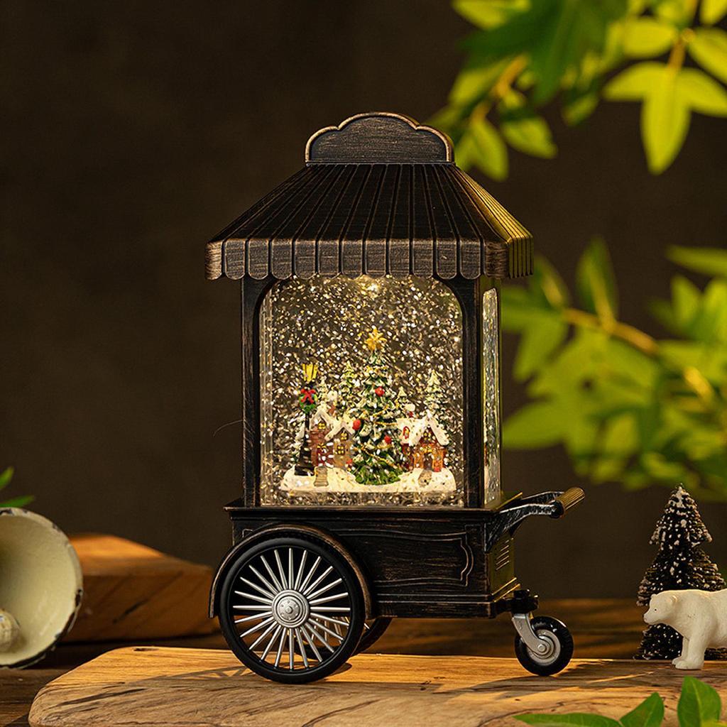 Weihnachten Schneekugel Dekoration Laterne Dekorative Glitter mit Musik Licht up für