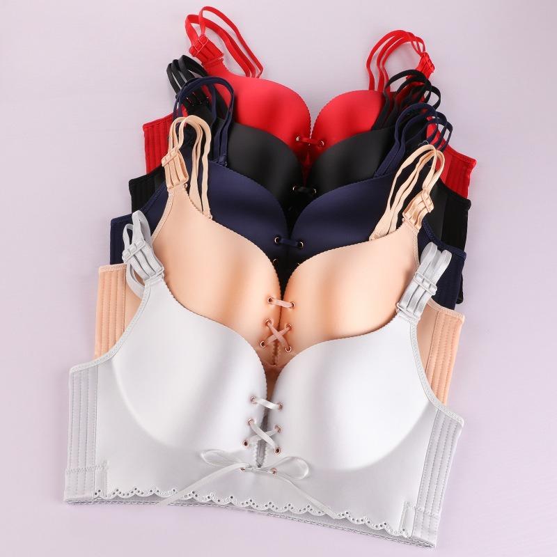 Wire-free Adjustable Beautiful Back Plus-size Underwear for Fat Girls Large Cup Side-breasted Strappy Bra