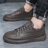 New Black Leather Shoes Korean Fashion Shoes Men's Shoes Trendy Sports Men's Casual Single Shoes