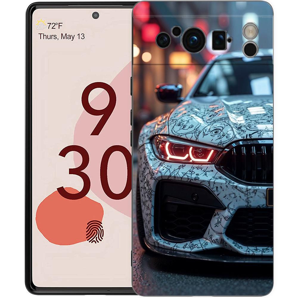 Cool Male Men Light Cars Luxury Phone Case For Google Pixel 11 10 9 8 11 10A 9A 8A 7 7A 6 Pro XL 6A 5G Black Soft TPU Cover