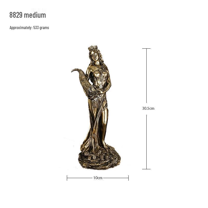 Greek Goddess of Wealth Statue: Lucky Decoration for Desk or Office