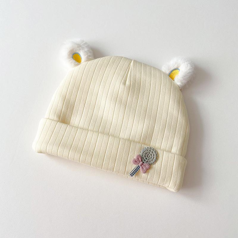 

0-3 Mouths Newborn Fetal Hats Cute Soft Cotton Boy Girl Autumn Winter Warm Beanies Caps Solid Color Infant Kids Bonnets жёлтый