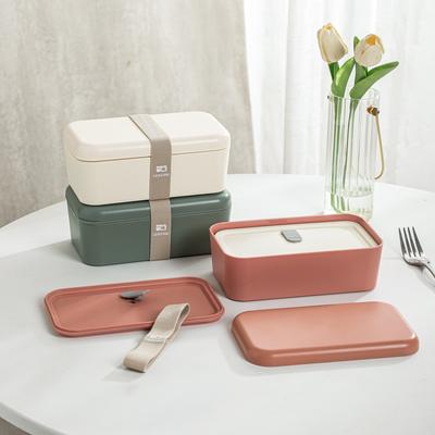 Portable Double Layer Lunch Box Children's Snack Box Lunch Box for School Microwaveable Food Container