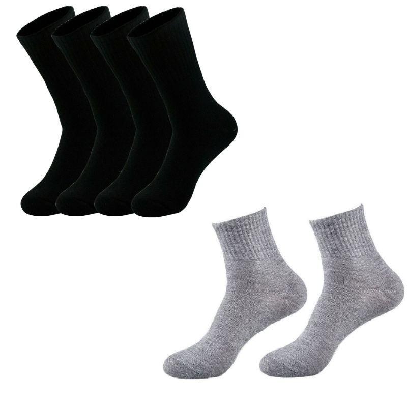 Superior Quality Men's Cotton Socks Moisture-wicking Anti-odor Crew Length