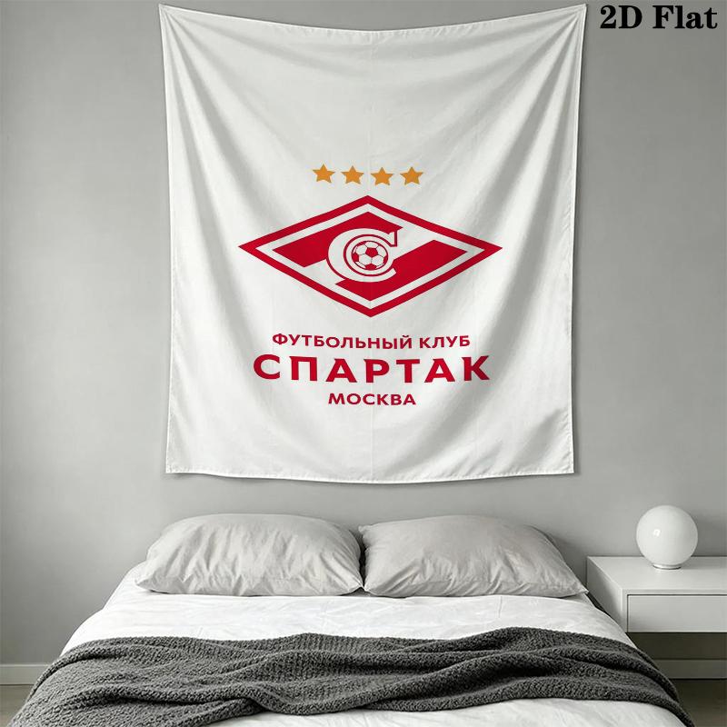 Spartak Moscow Football Club Wall Tapestry Aesthetic Wall Hanging Printed Fabric Blanket Decorative Tapestries for Bedroom Living Room Home Decor