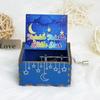 New Star Wooden Music Box Happy Birthday Hand Crank Carved Musical Box Blue Classical Light Luxury Music Gifts Birthday Gifts