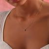 Titanium Steel 12 Birthstone Birthstone Zircon Retro Literary Necklace Clavicle Chain High Color Retention Plated 18K Gold Necklace