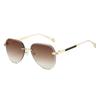 Ins New Frameless Pilot Oval Gradient Sunglasses Women Men Fashion Luxury Street Punk UV400 High Quality