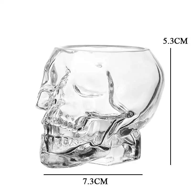 

For 1 Pcs Shot Glass Transparent Crystal Skull Head Glass Cup Bar Party Vodka Brandy Beer Wine Glass 50ml Drinkwar 101-200ml