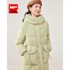 IEF Women's 2024 Winter White Duck Down Mid-Length Hooded Puffer Coat