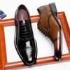 2024 High Quality Brogues Dress Shoes Men Genuine Cow Leather Formal Shoes Pointed Toe Wedding Business Shoes