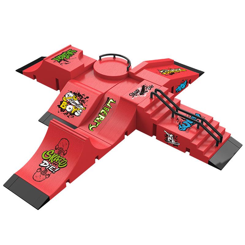 Finger Skateboard Park Scene Props 6-in-1 Set - Creative Novelty Toys for Kids