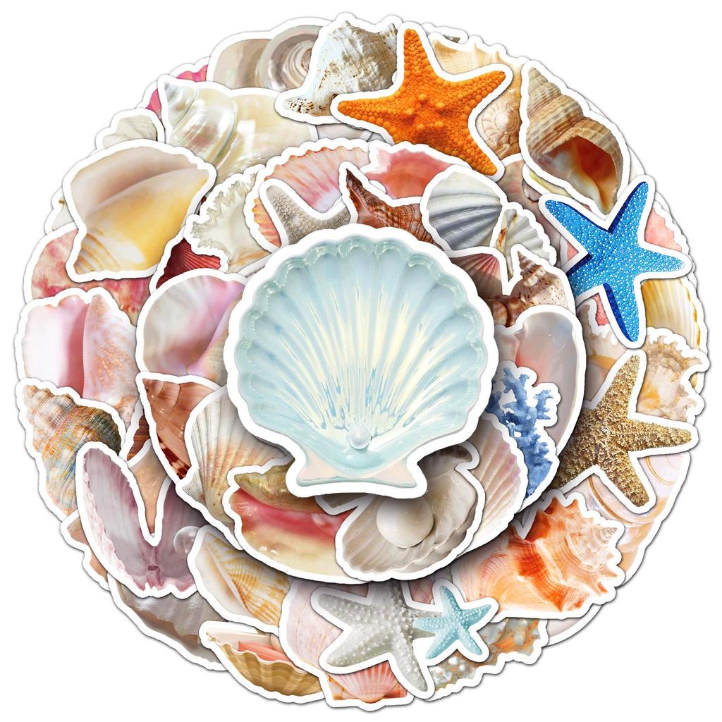 50 Sheets of Cartoon Animal Shell Stickers - INS Style for DIY Tablets & Journals