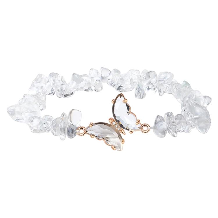Healing Crystals Bracelet With Irregular Gemstones Beads Butterfly Decoration Adjustable Jewelry For Relaxation