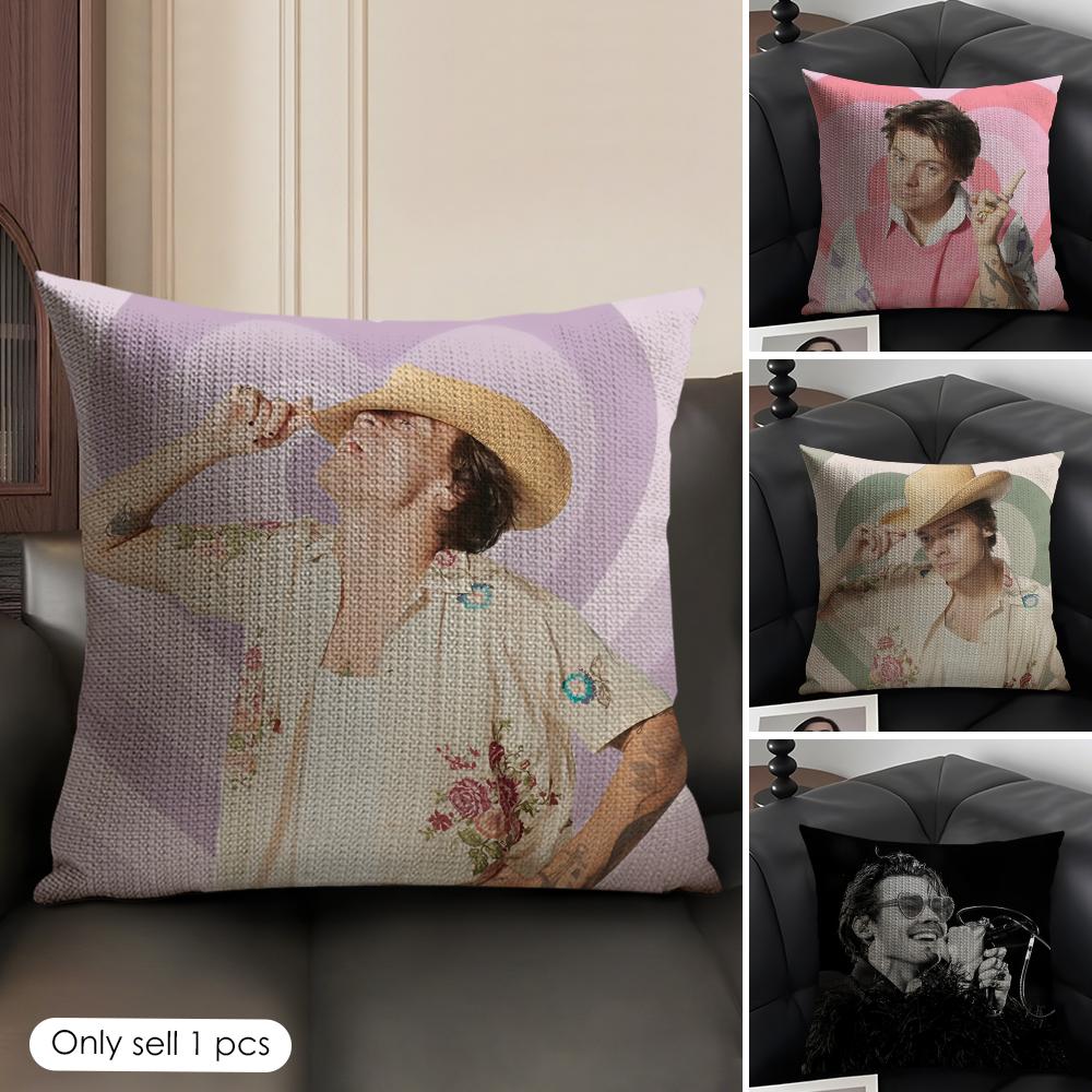 Singer HHarry Music Cushion Cover Natural Linen Organic Fabric DoubleSided Printing Sofa Home Decor Gift Pillow Case