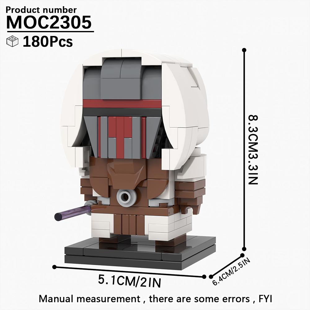 MOOXI Modellserie BrickHeadsed Set MOC Steine Actionfigur Modell Erwachsene Bausteine Kinderspielzeug für Kinder Geschenk