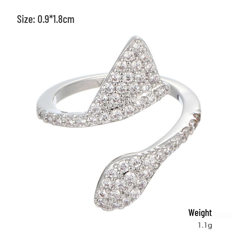 Kenjie Gold-Plated Copper Zircon Women's Adjustable Ring - Stylish Autumn/Winter Design