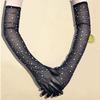 Long Mesh Gloves with Sparkling Rhinestones Drilling for Women Elegant Cocktail Party and Night Event Dressingup