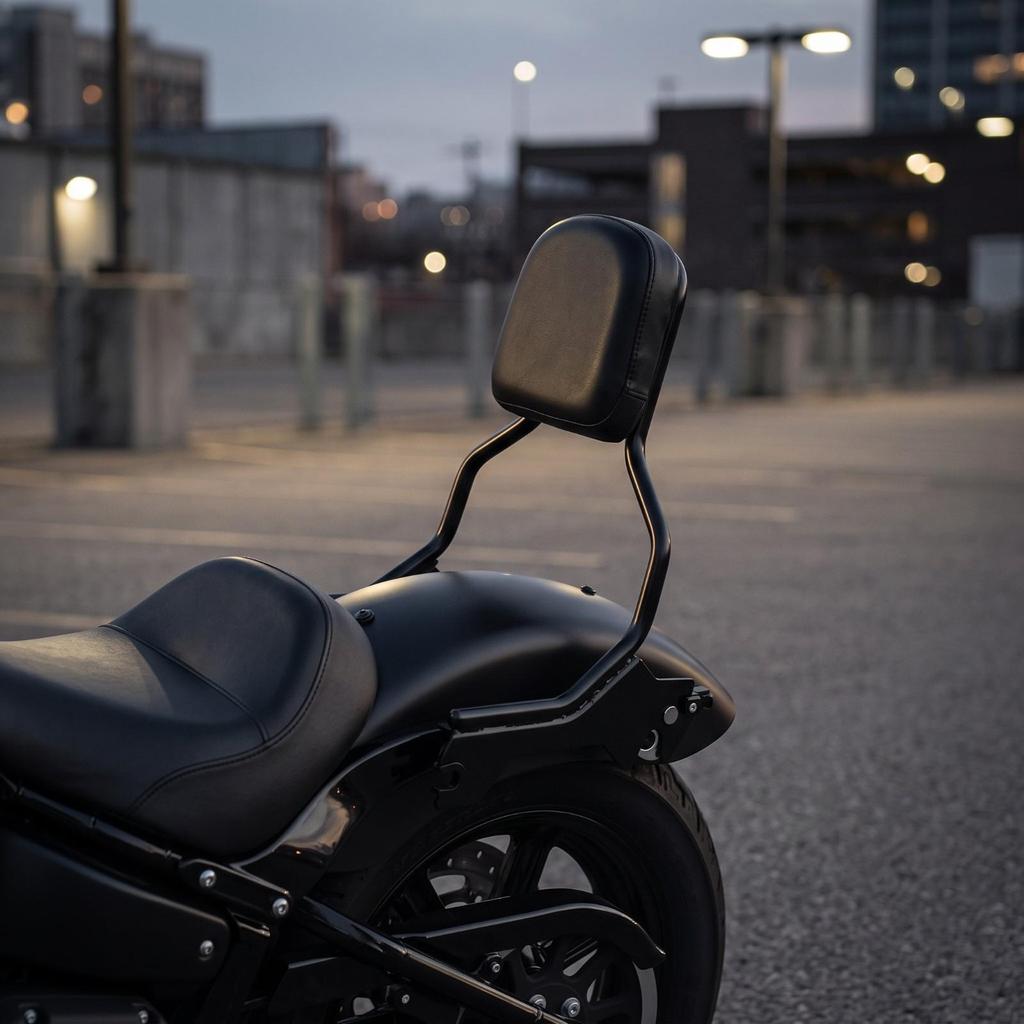Motorcycle Backrest with Pad Sturdy Passenger Metal Frame
