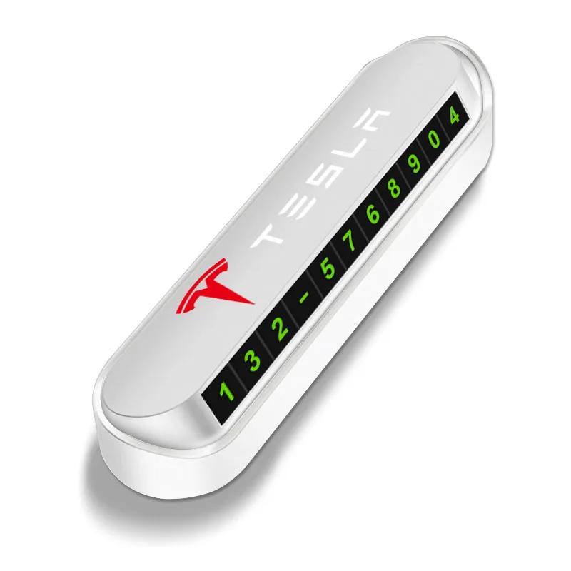 

1Pcs Car Temporary Stop Sign Parking Card Telephone Number Card Plate For Tesla Model 3 X S 2016-2020 Decals TM3 TMX TMS Styling белый