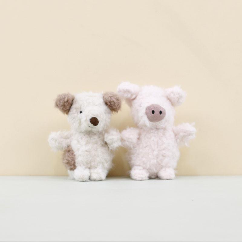 Delightful Fluffy Dog Plush Toy Keychain With Cute Pig Design For Backpack Decoration