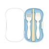 Mii Trio Cutlery Set, Blue, Bento Chopsticks, Children's Chopsticks, Spoon, Fork Set with Case, Made In Japan
