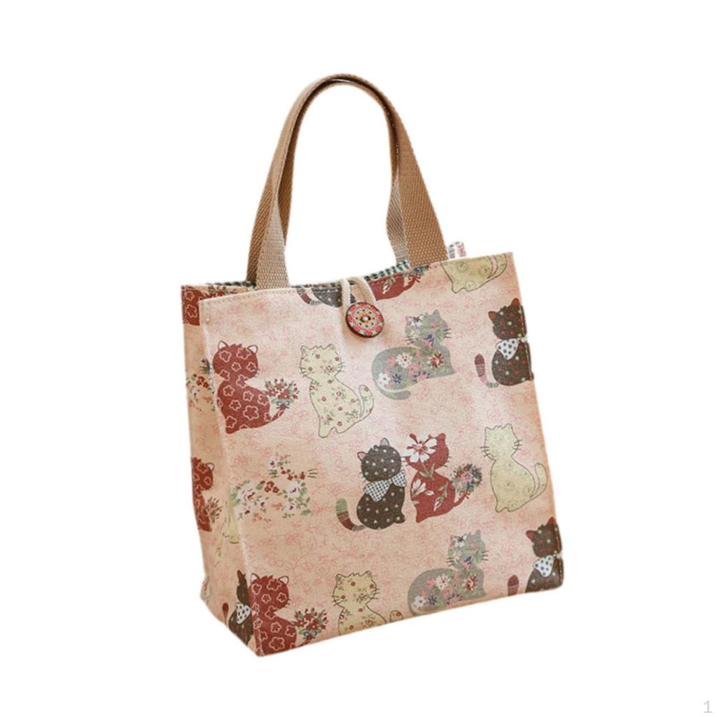 Borsa Tote in Tela alla Moda Carina Borsa da Pranzo a Mano per Campeggio Viaggi All'aperto