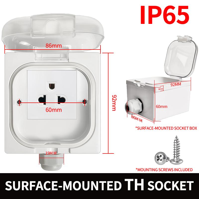 IP65 Waterproof Outdoor Electrical Box- Universal Mounting (Surface/Flush) Junction Box for Bathroom, Kitchen, Weatherproof DIY