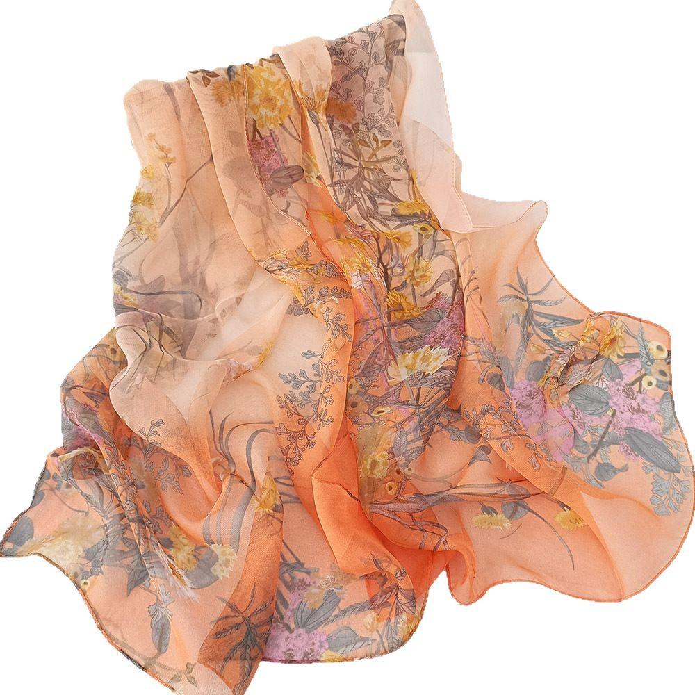 Summer Scarf Scarf for Women Pastoral Decoration Thin Georgette Fragrant Grass Long Spring and Autumn Versatile Sun Protection Shawl